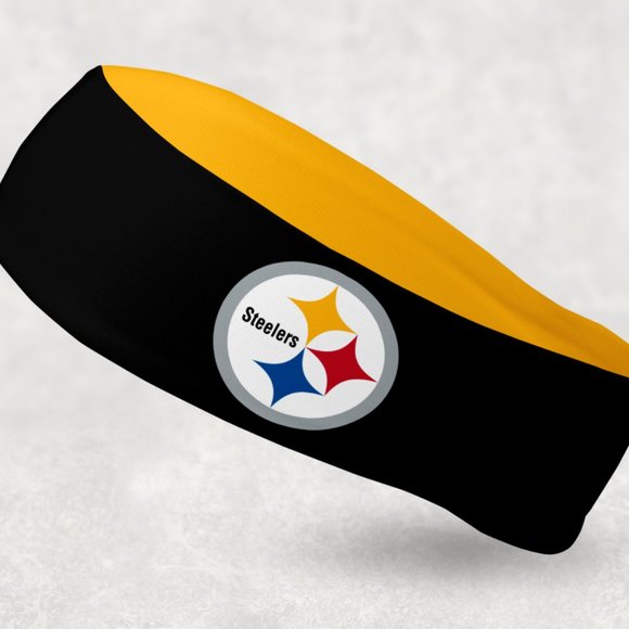 2 Pack - NEW - Reversible Pittsburgh Steelers Headband - Picture 1 of 2